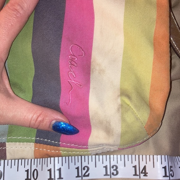 Vintage Rainbow Striped Coach Bag - Picture 8 of 11